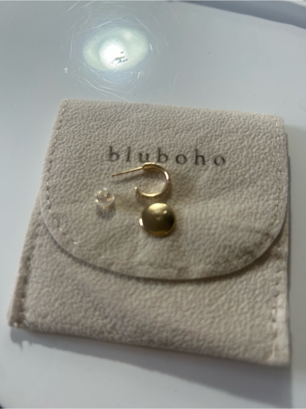 bluboho Gold Textured Tree of life hoop Earring (1) - Picture 5 of 7